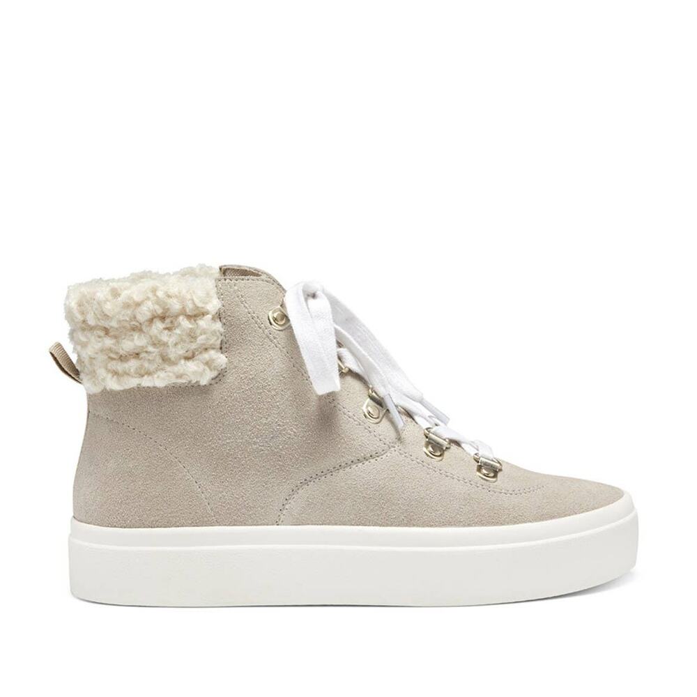 NEW SOLE SOCIETY SUEDE FAUX FUR HIGH TOP SNEAKERS - SIZE 7